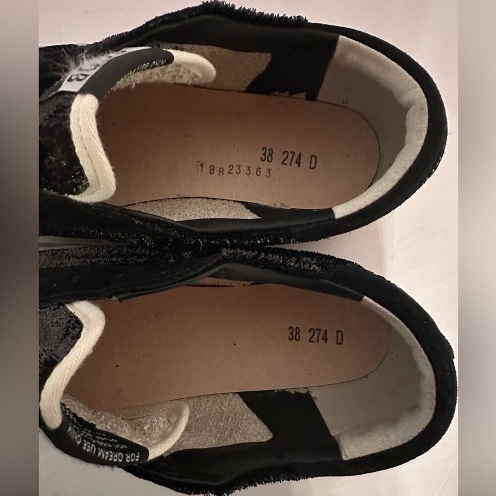 authentic Golden Goose Super Star Sneakers EU 38 US 8 black velvet & suede star - Picture 8 of 14